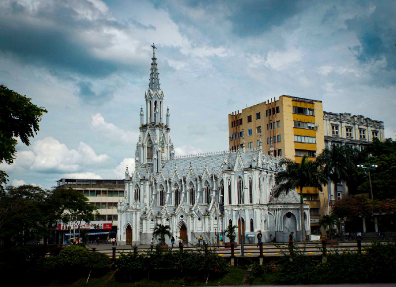 Panorámica de la iglesia La Ermita de Cali.